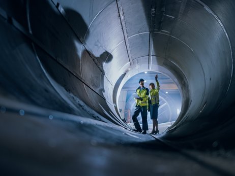 Tunnel, Rohr, Inspektion, Personen, Licht, 